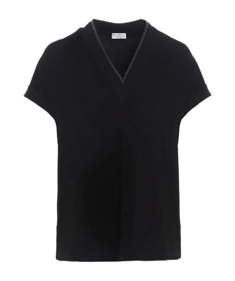 Embellished V-Neck T-Shirt
