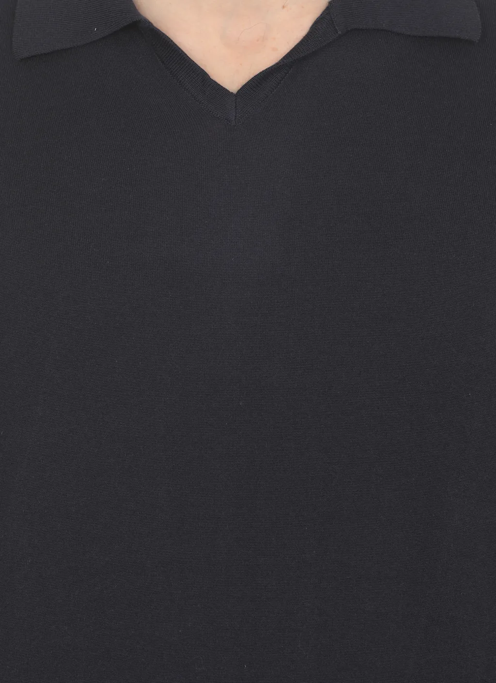 Short-Sleeved Fine-Knitted Polo Shirt