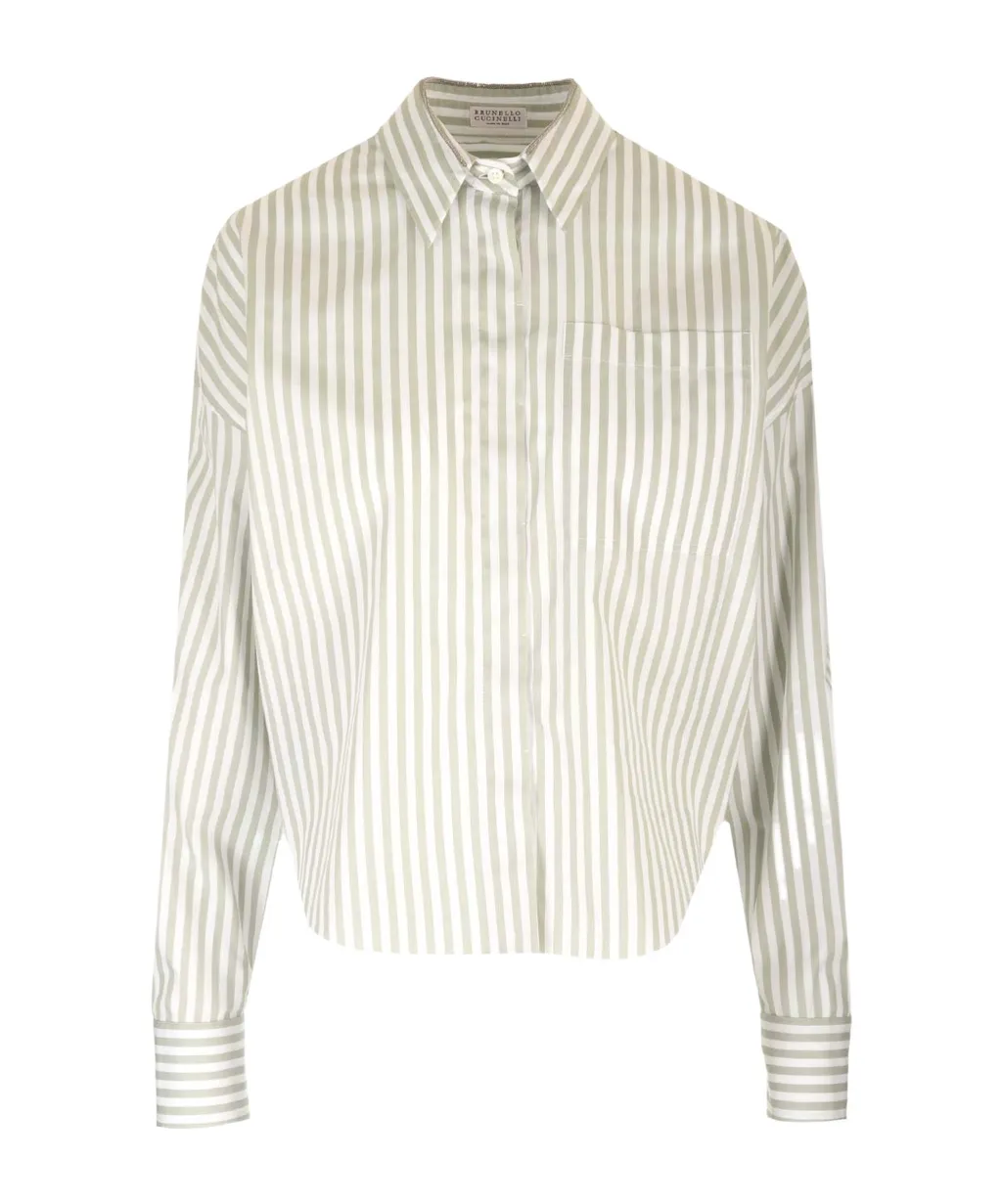 Striped Chain-Embellished Shirt