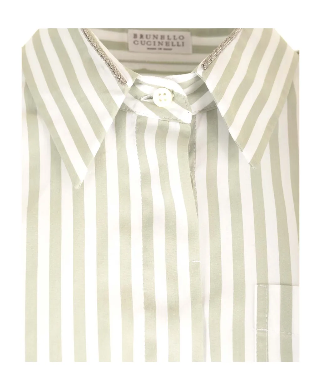 Striped Chain-Embellished Shirt