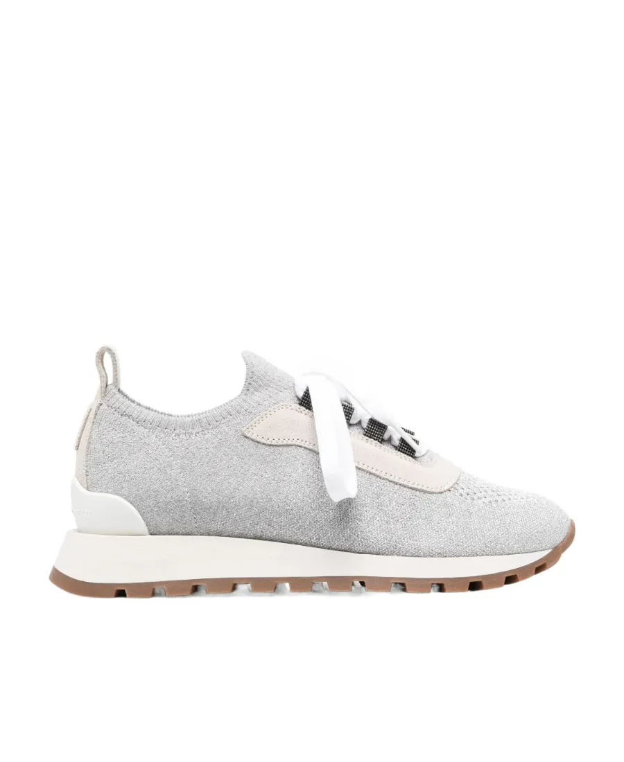 Knitted Lace-Up Sneakers