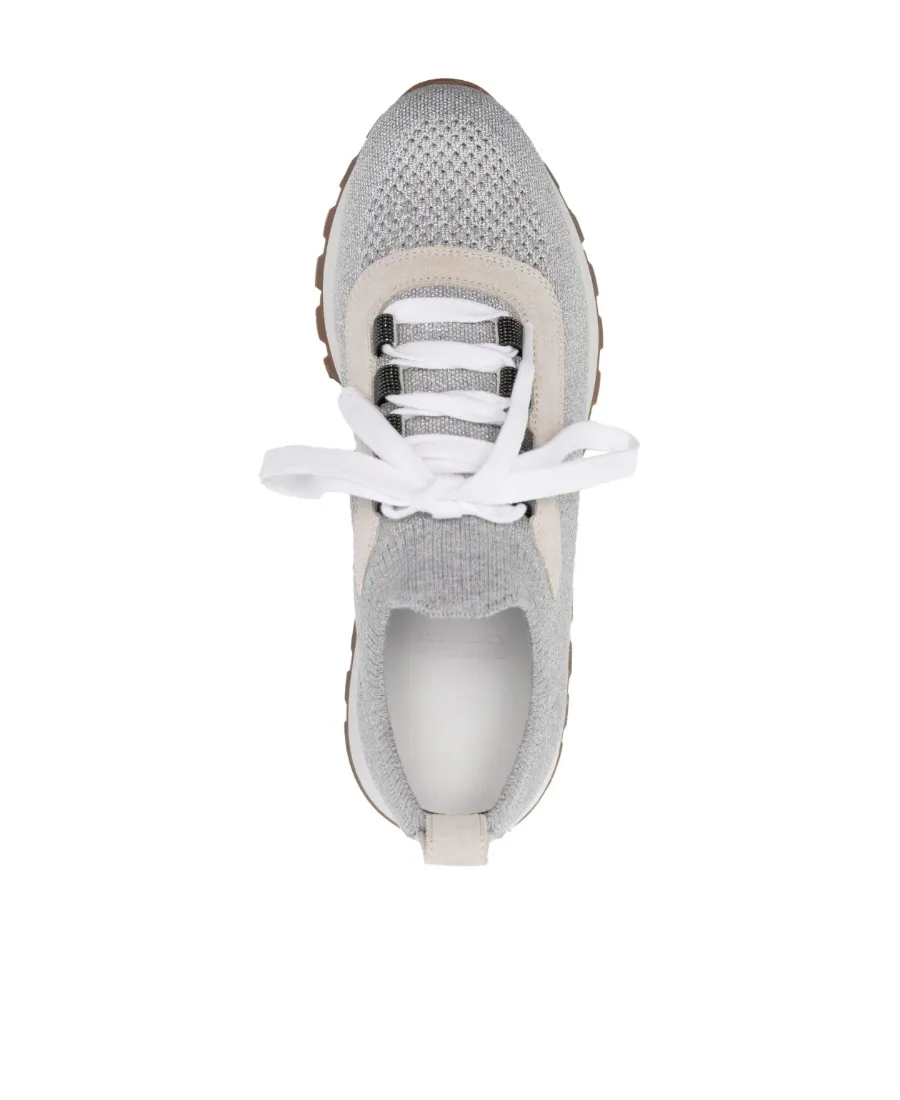 Knitted Lace-Up Sneakers