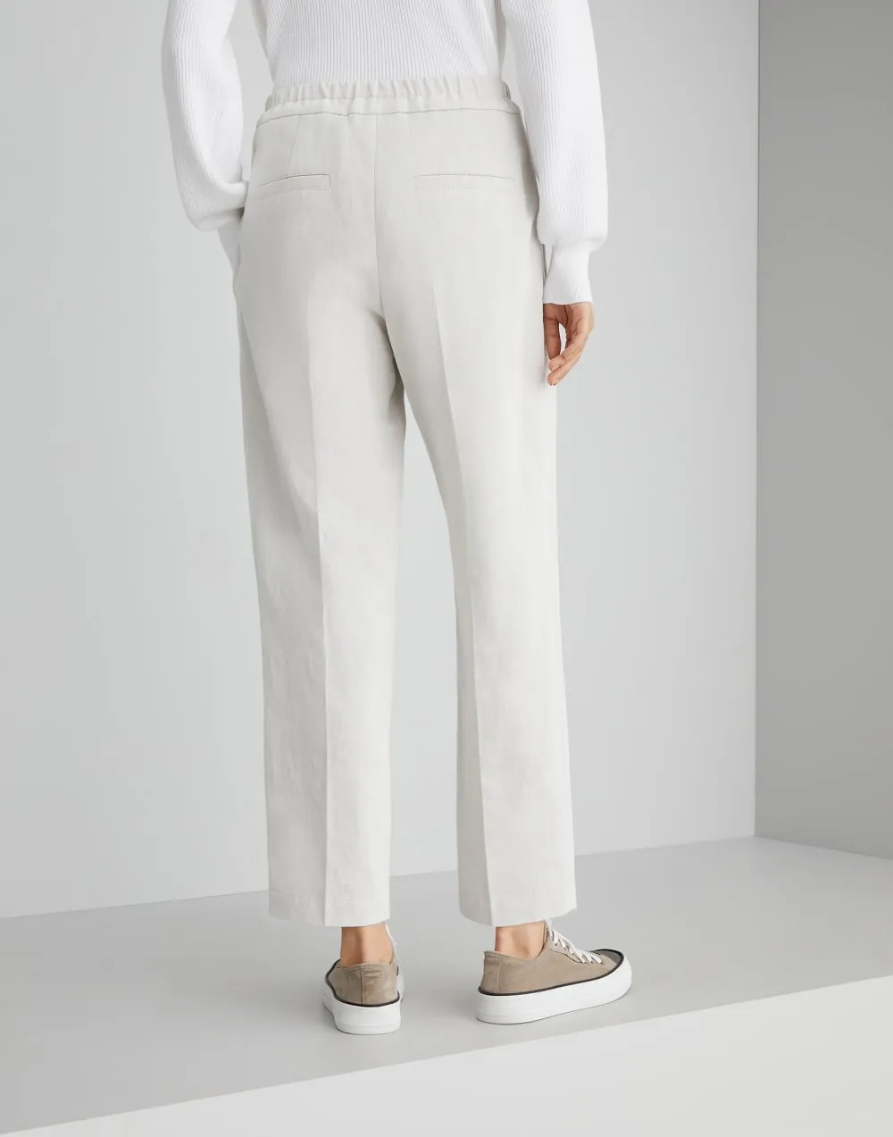 Pleated Straight-Leg Pants