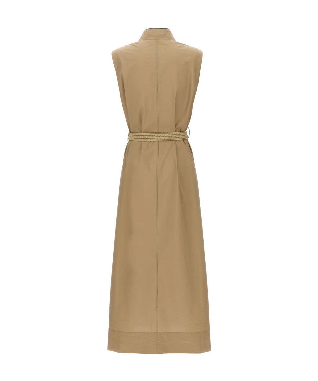 Beaded-Trim V-Neck Tunic Dress