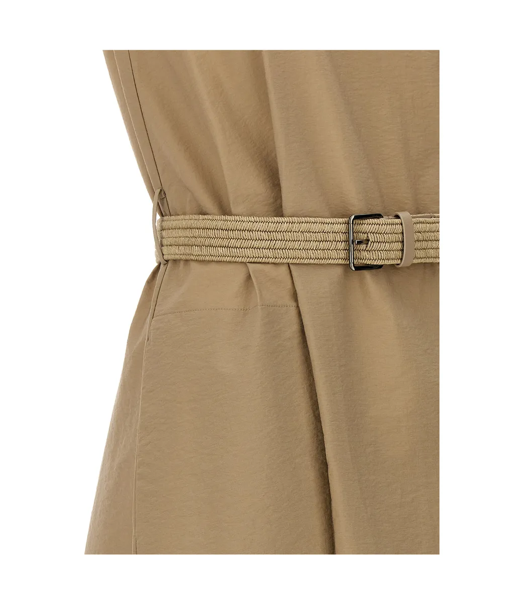 Beaded-Trim V-Neck Tunic Dress