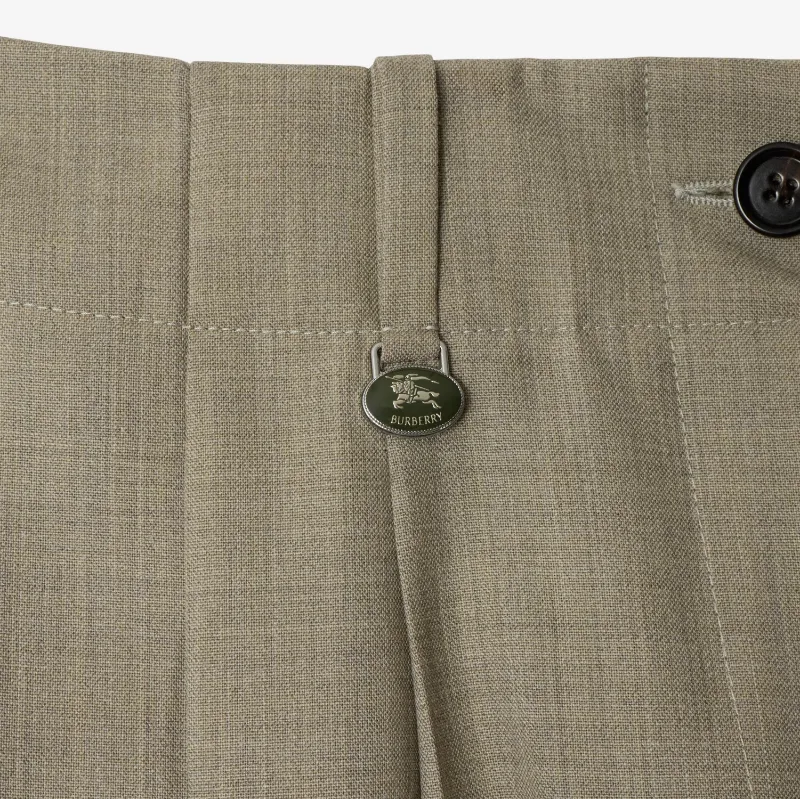 Double-Pleated Wool Pants