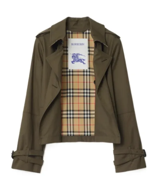 Cropped Tropical Gabardine Trench Jacket