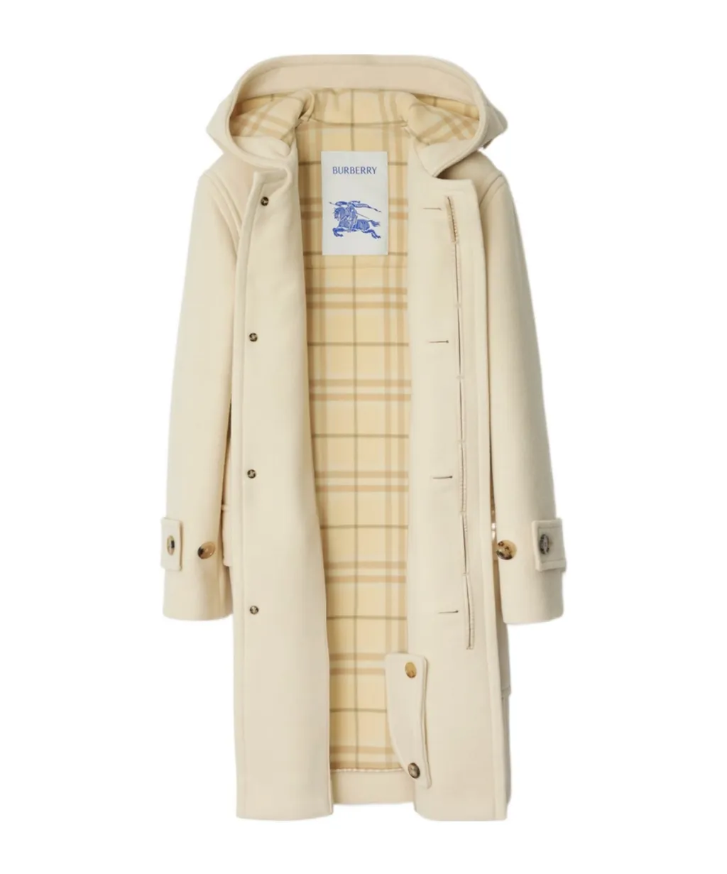 Toggle Closure Hooded Duffle Coat