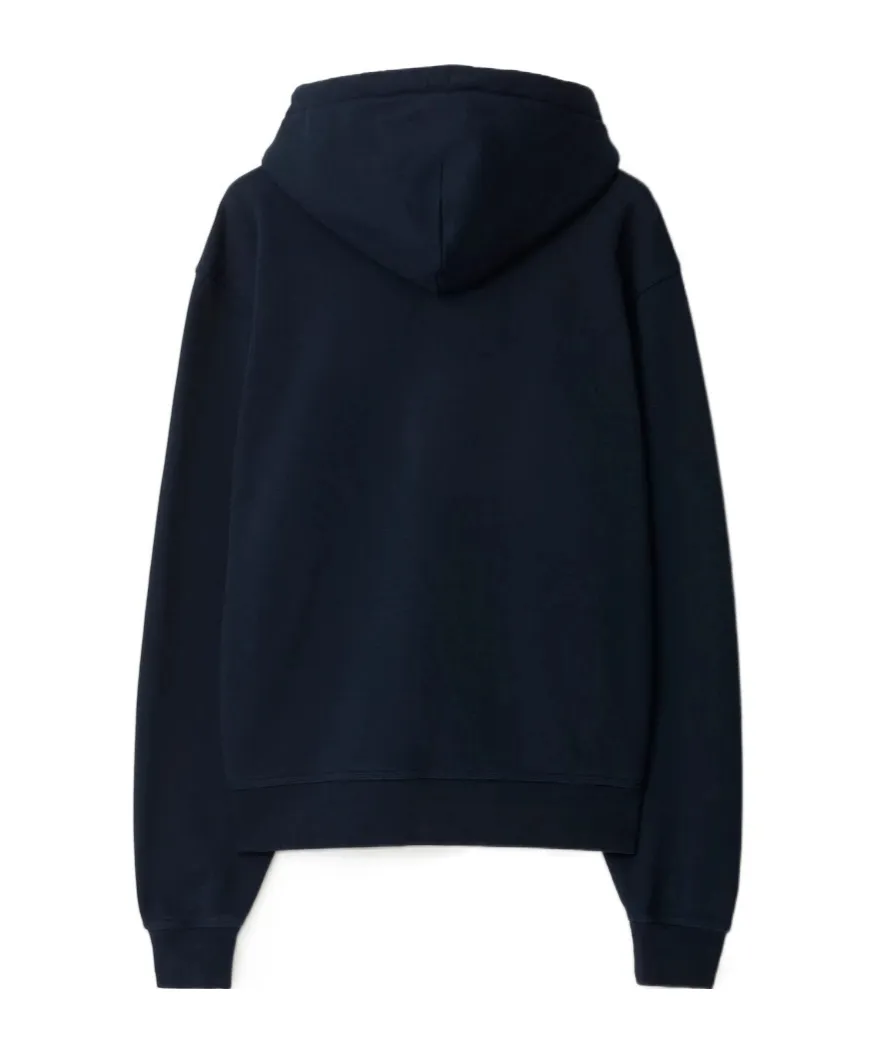 Ekd Motif Zip-Up Drawstring Hoodie