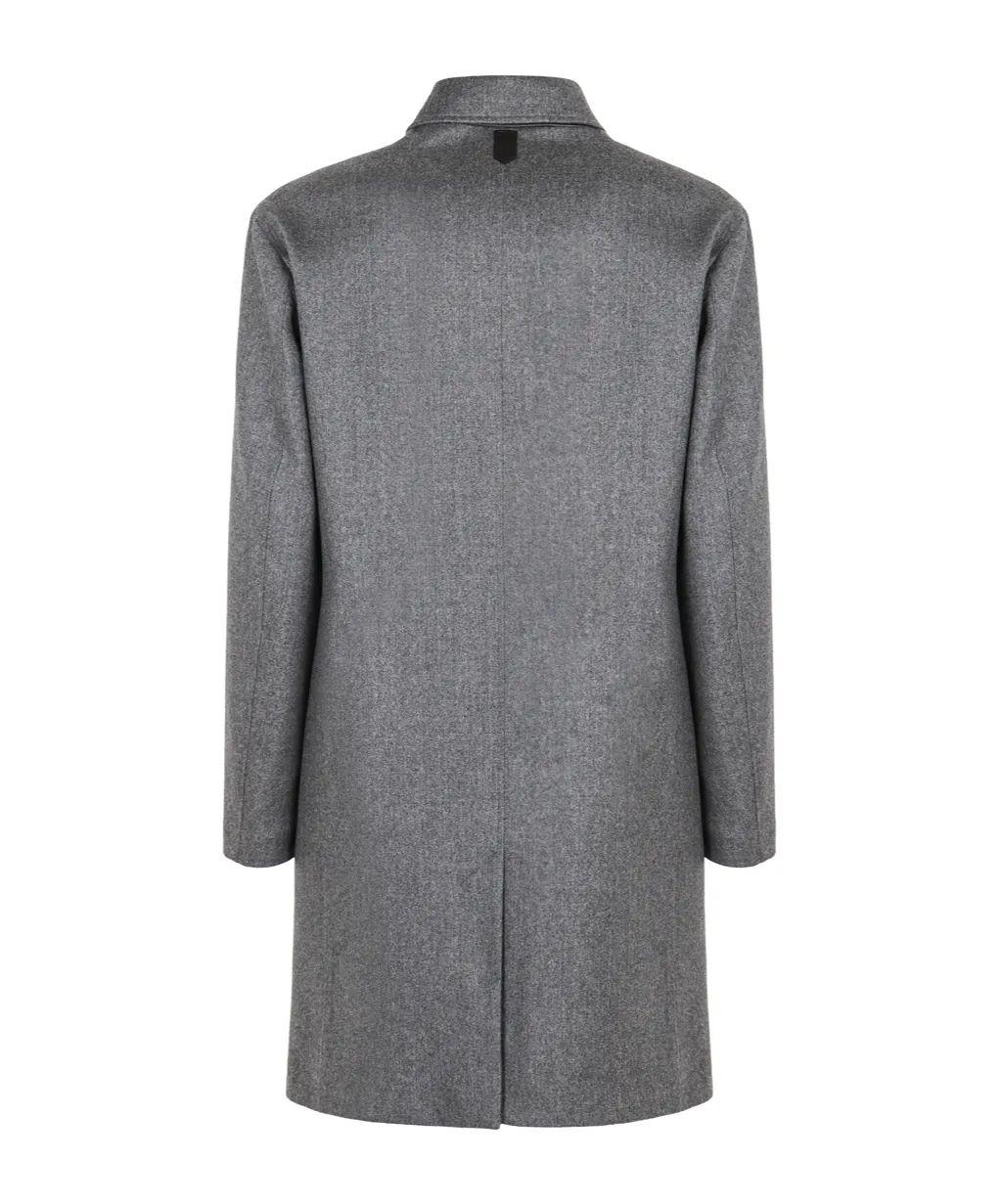 Zip-Front Wool Coat