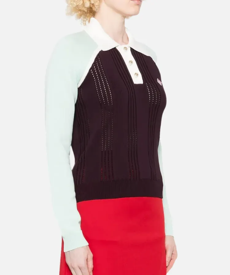 Button-Down Knit Polo Shirt