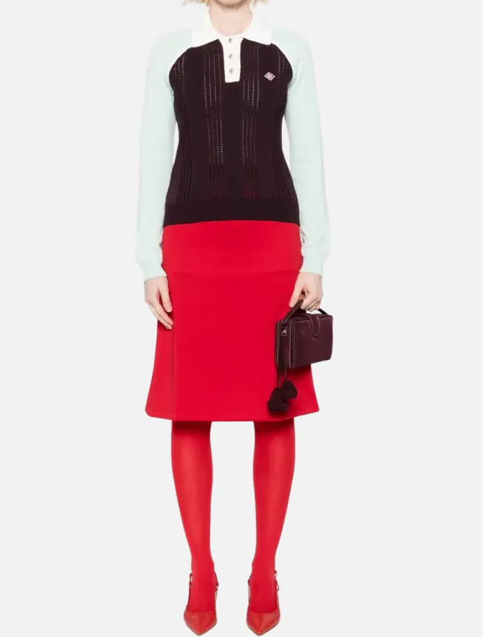 Button-Down Knit Polo Shirt