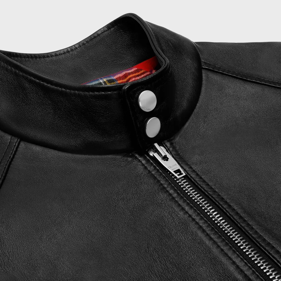 Zipped Blouson Jacket In Soft Lambskin