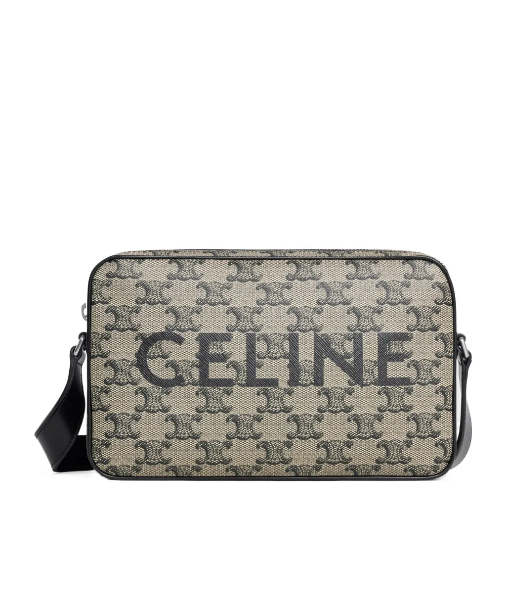 Medium Messenger Bag In Triomphe Canvas With Celine Print