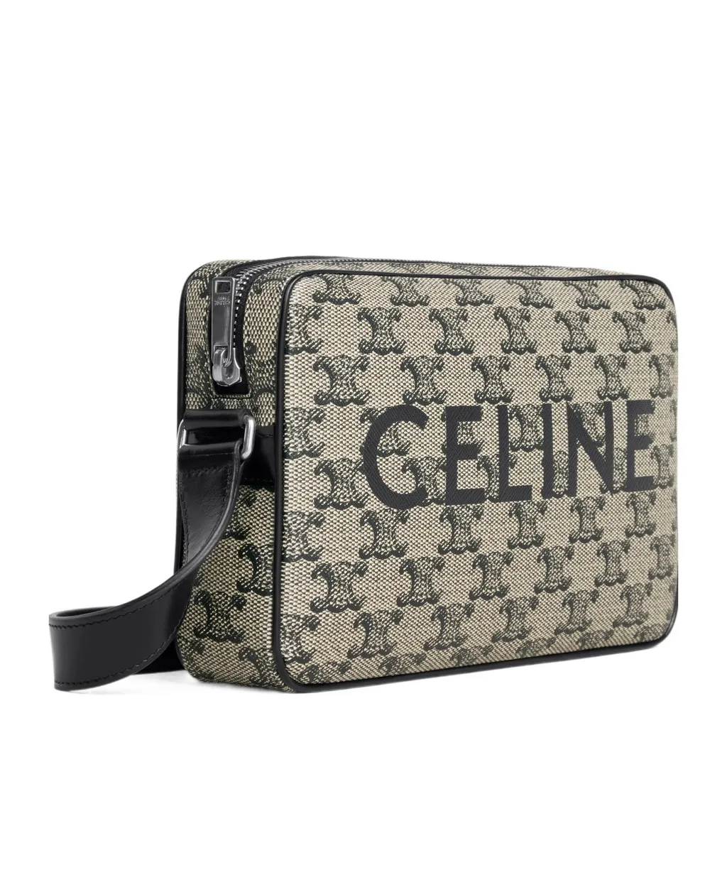 Medium Messenger Bag In Triomphe Canvas With Celine Print