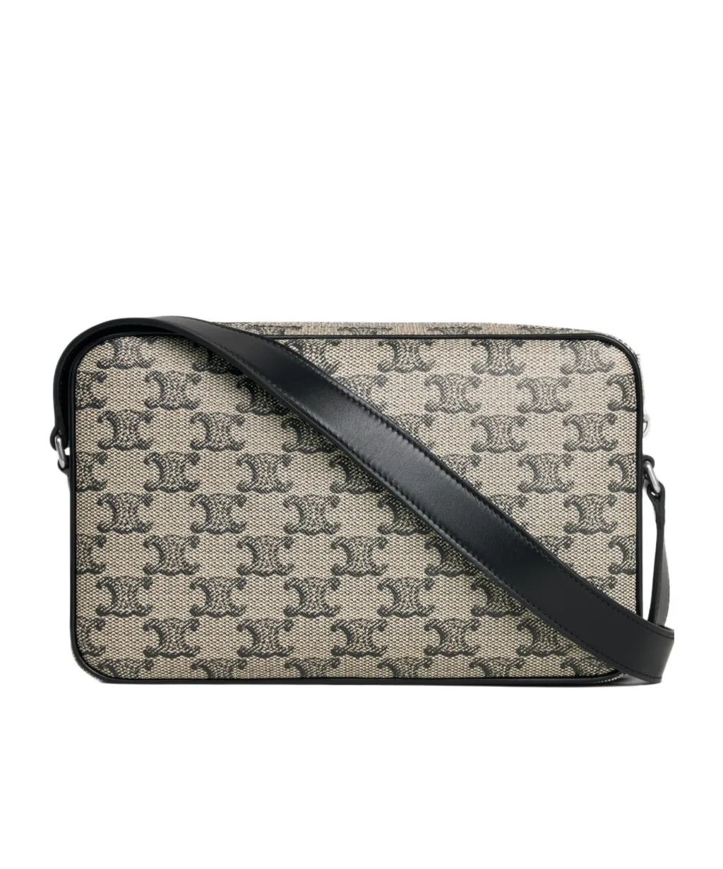 Medium Messenger Bag In Triomphe Canvas With Celine Print