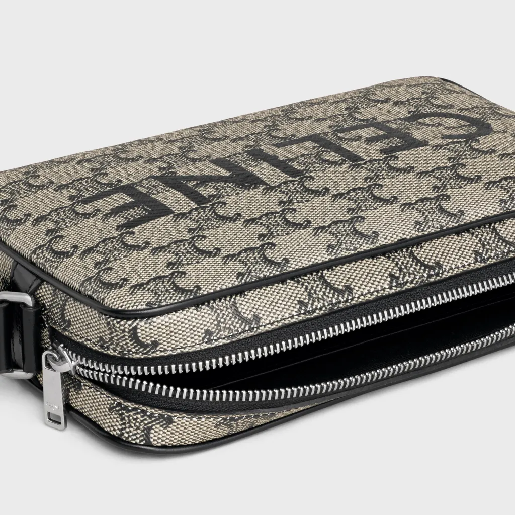 Medium Messenger Bag In Triomphe Canvas With Celine Print