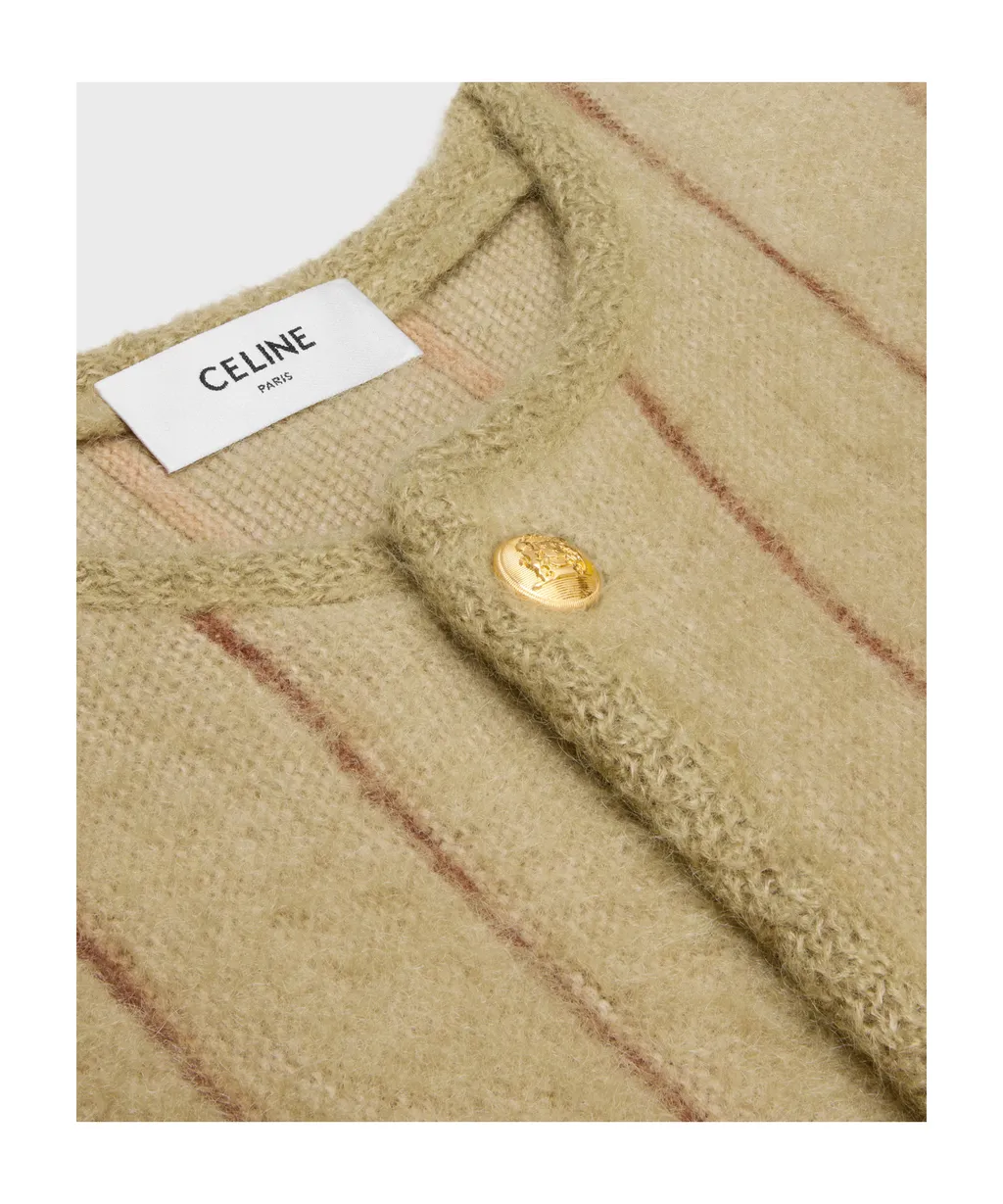 Cardigan Jacket In Brushed Mohair