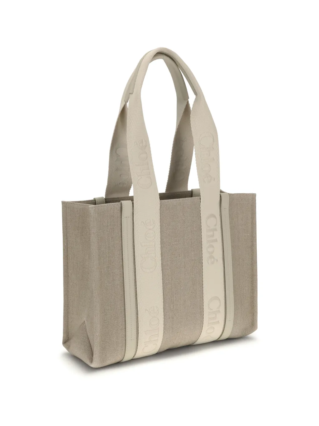 Woody Logo Detailed Medium Tote Bag