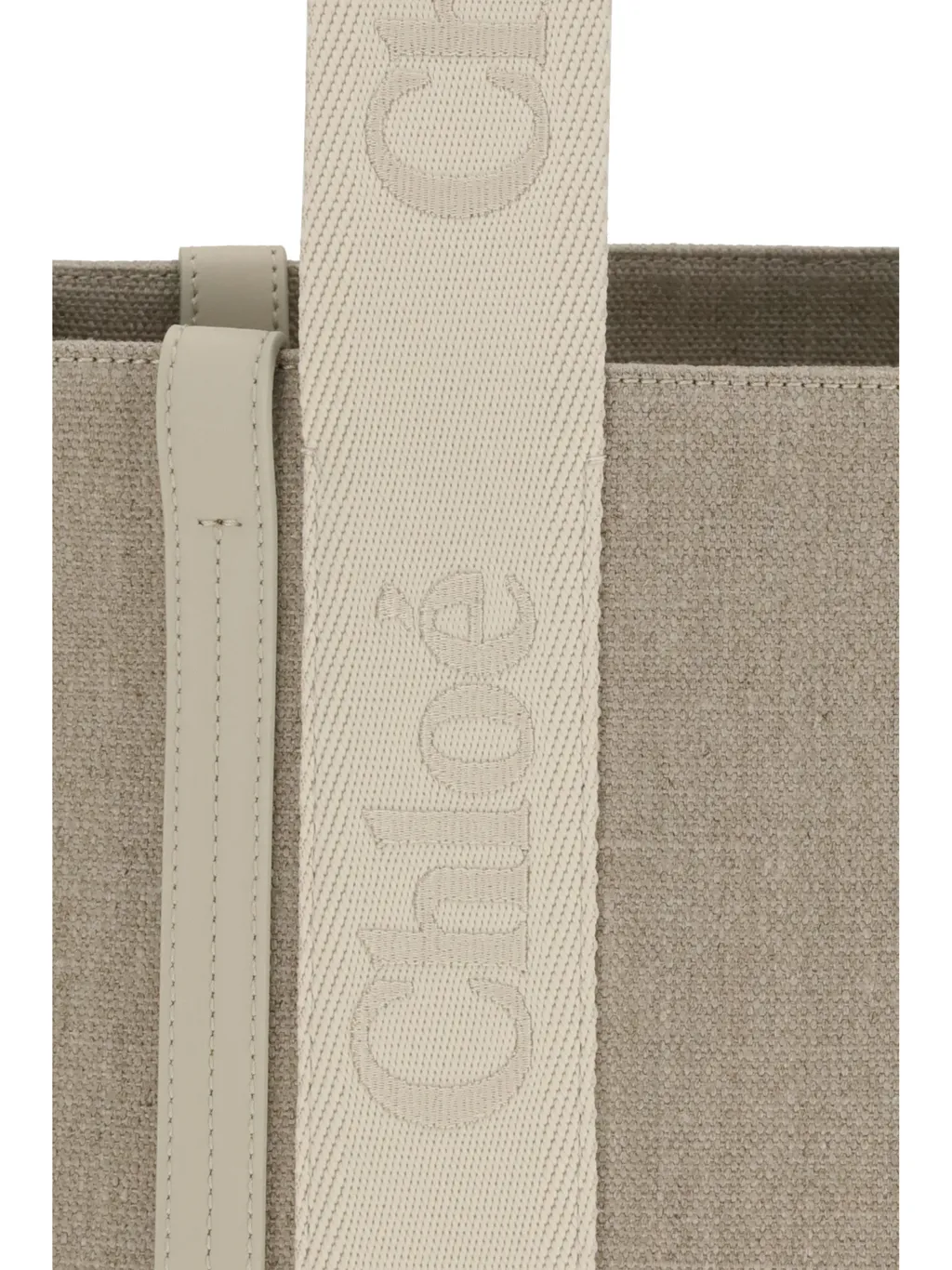 Woody Logo Detailed Medium Tote Bag