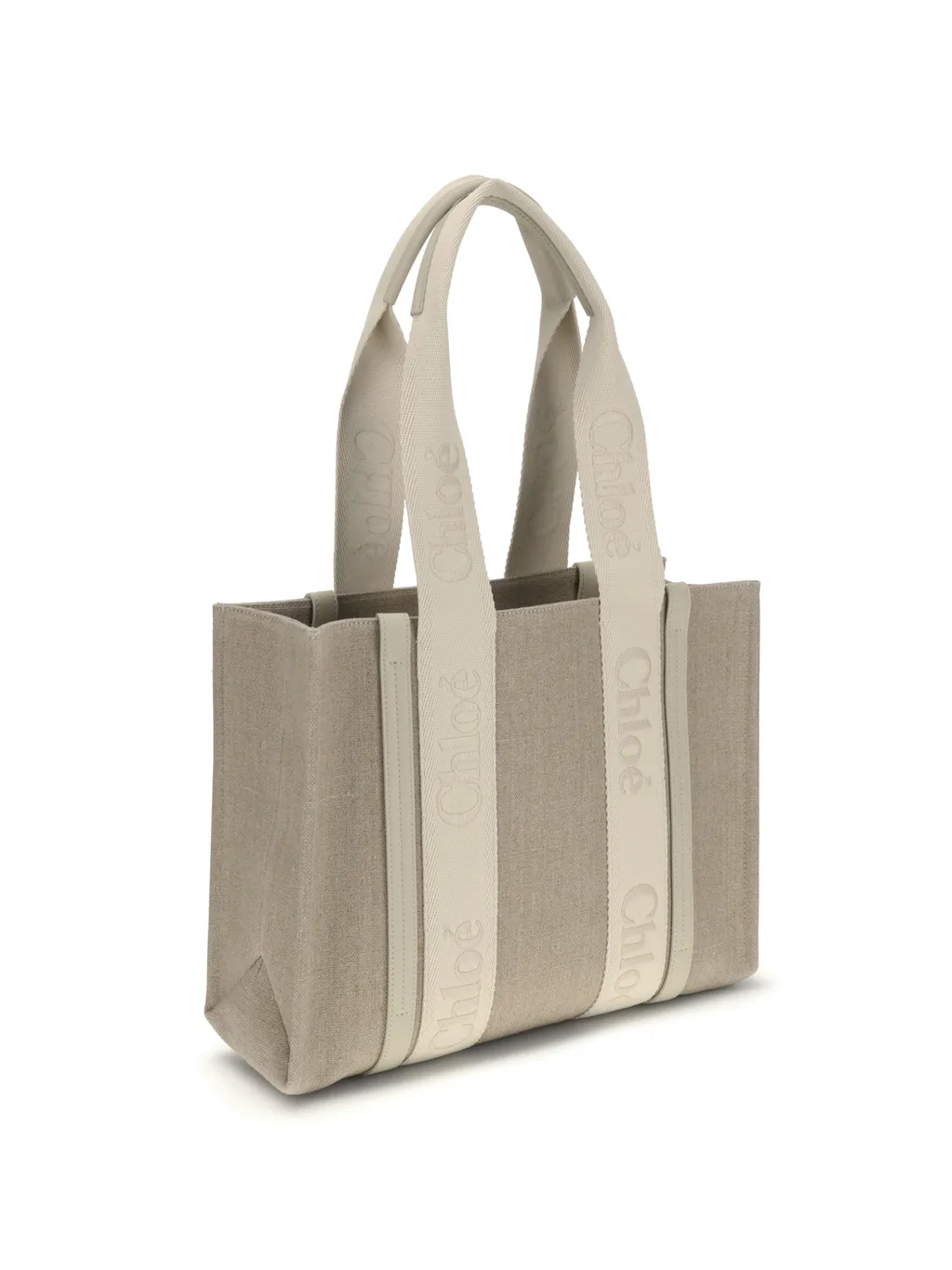 Woody Logo Detailed Medium Tote Bag