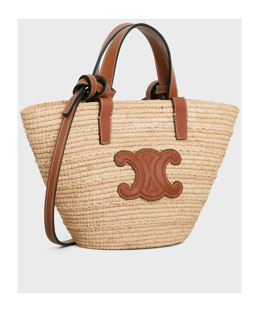 Nano Supple In Raffia And Calfskin