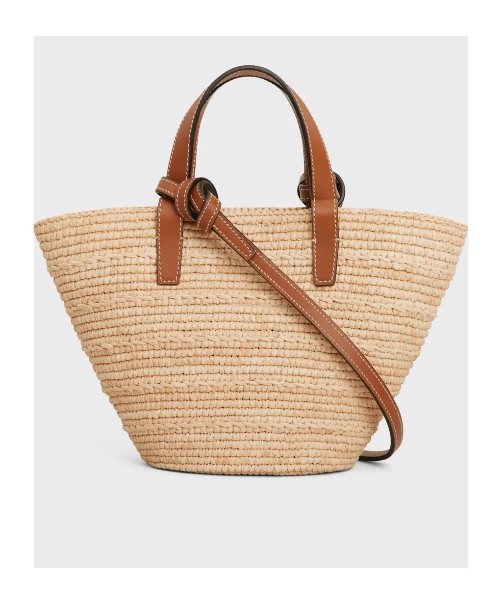 Nano Supple In Raffia And Calfskin