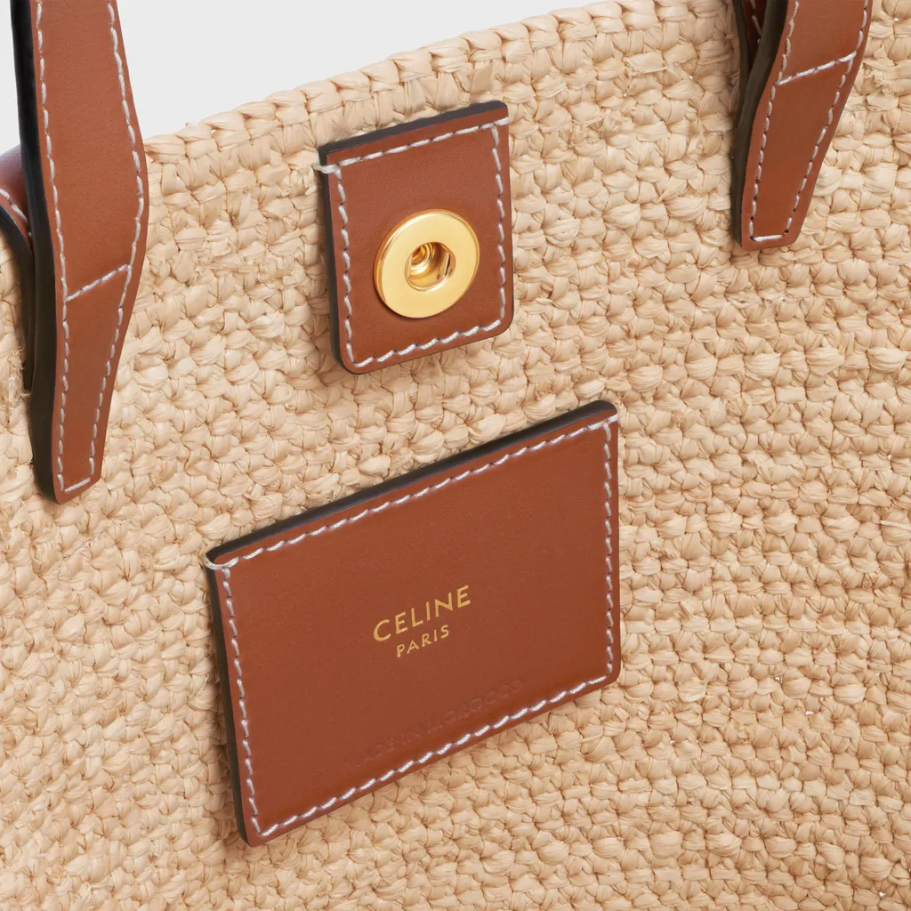 Nano Supple In Raffia And Calfskin