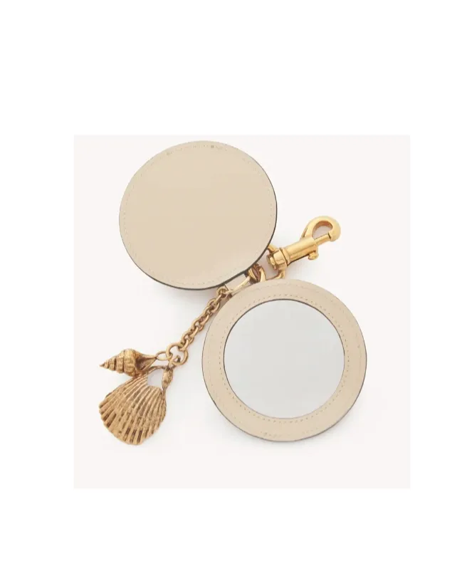 Mirror-Detail Leather Keyring