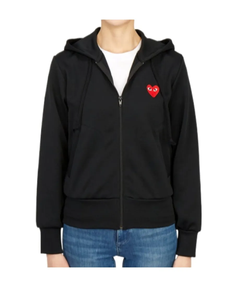 Heart-Patch Zip-Up Hoodie