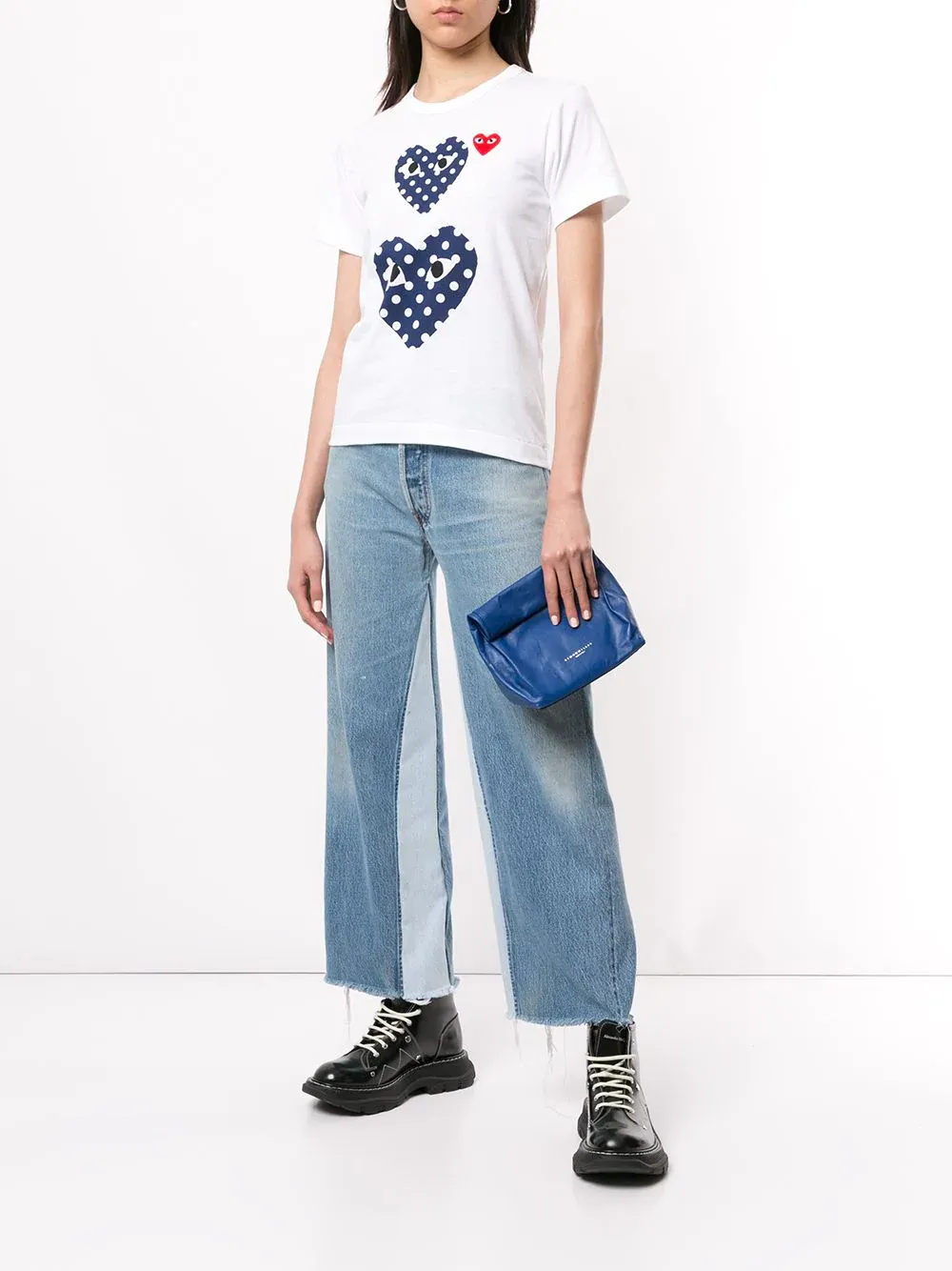 Heart-Print Crew Neck T-Shirt