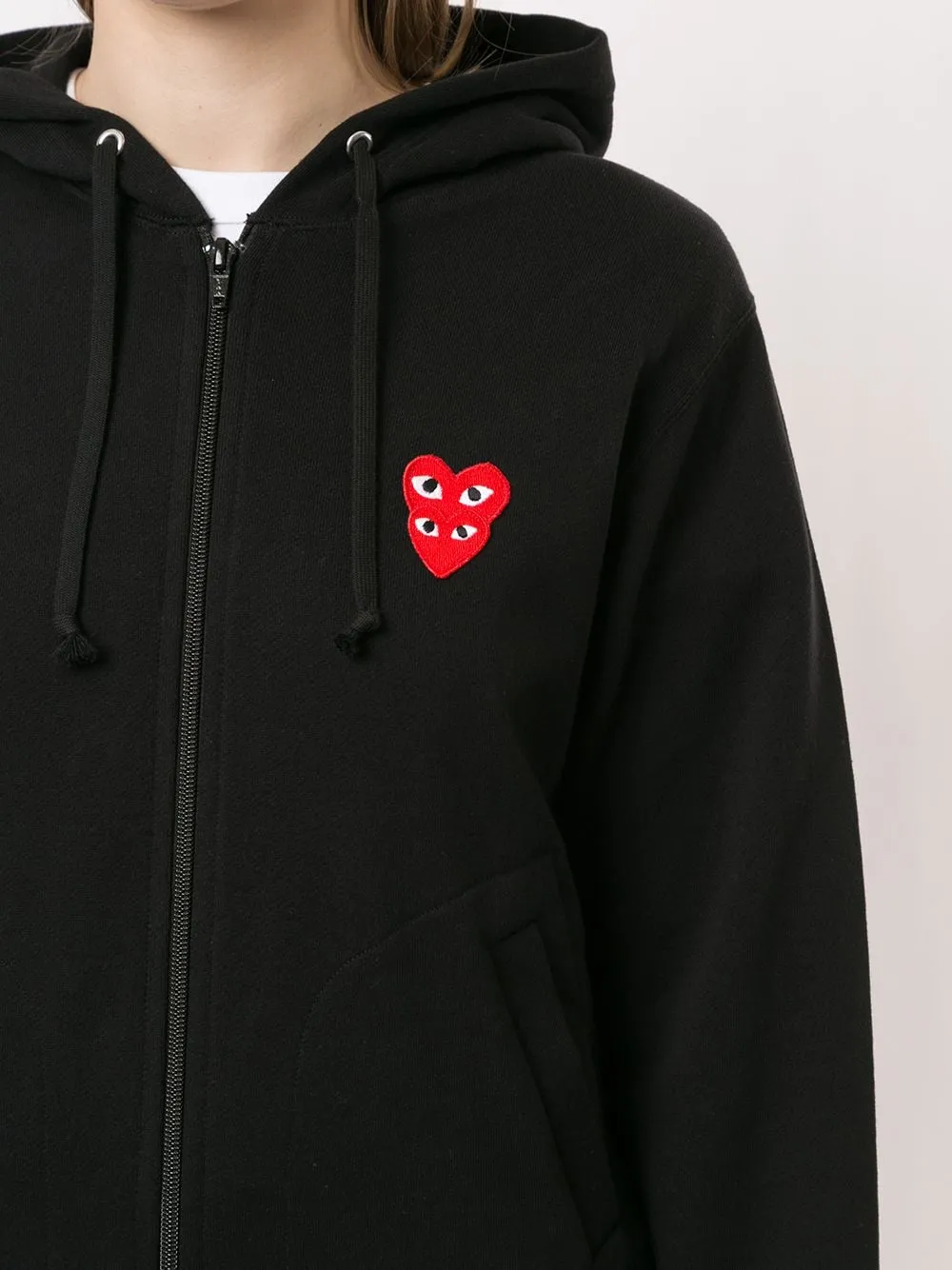 Heart Motif Zip Hoodie