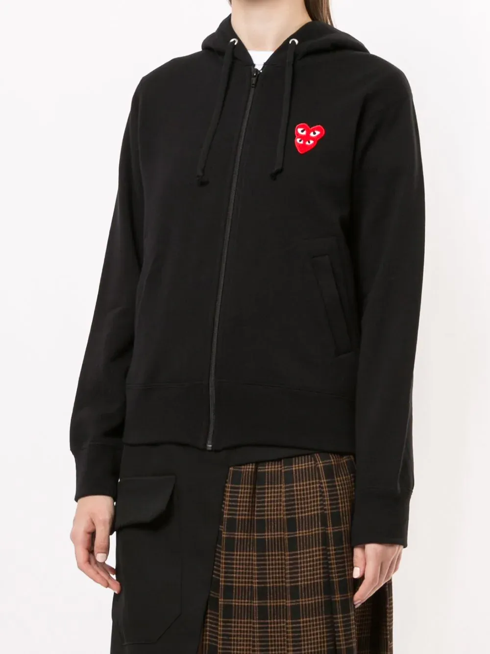 Heart Motif Zip Hoodie