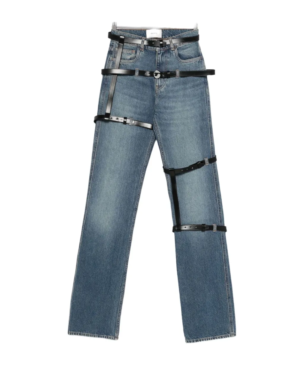 Multi-Belt Five-Pocket Jeans