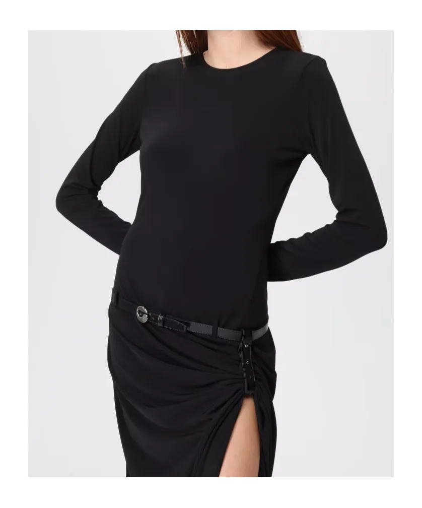Long Sleeved Pleated Dress