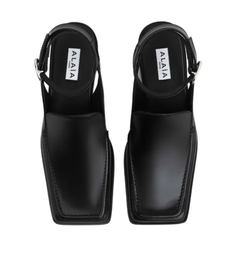Ankle-Strap Square-Toe Loafers