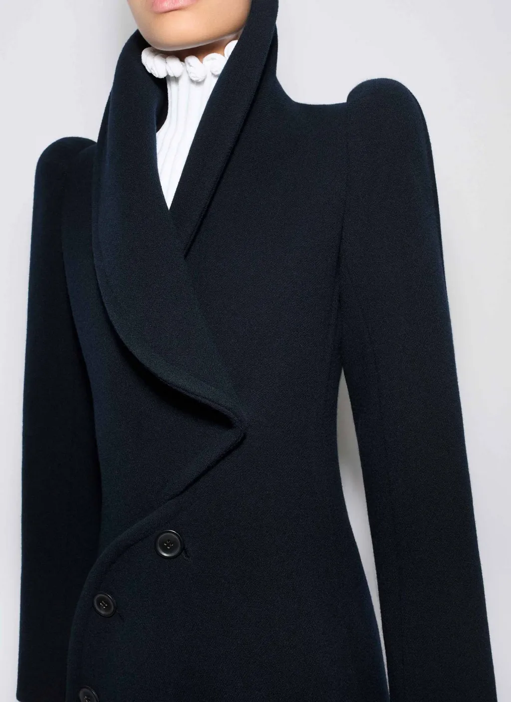 Wool Curved Coat