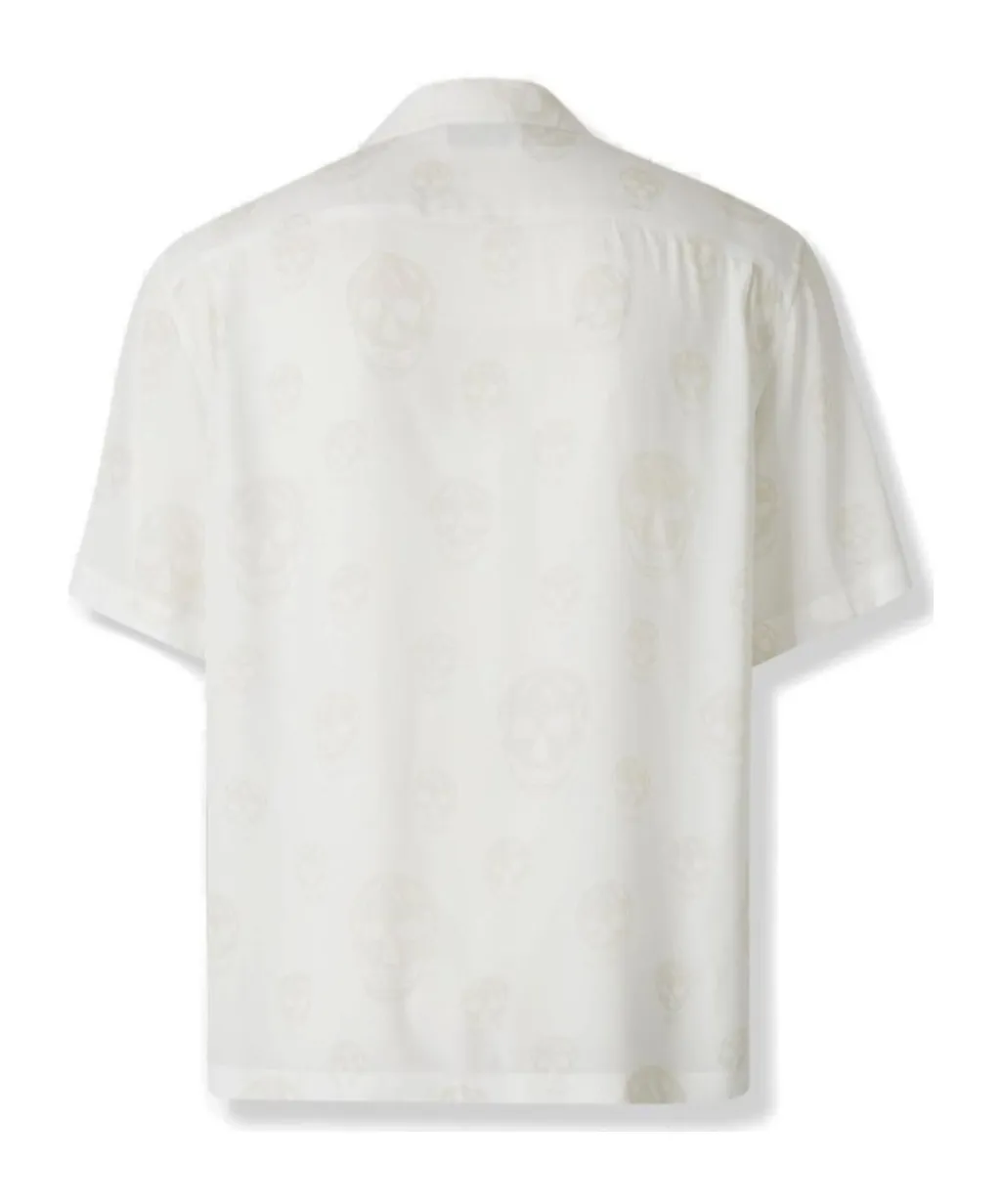 Short Sleeved Skull Jacquard Shirt