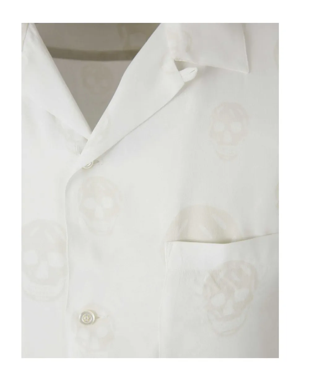 Short Sleeved Skull Jacquard Shirt