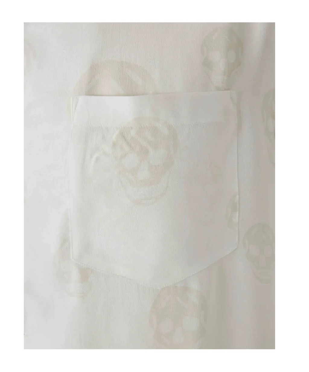 Short Sleeved Skull Jacquard Shirt