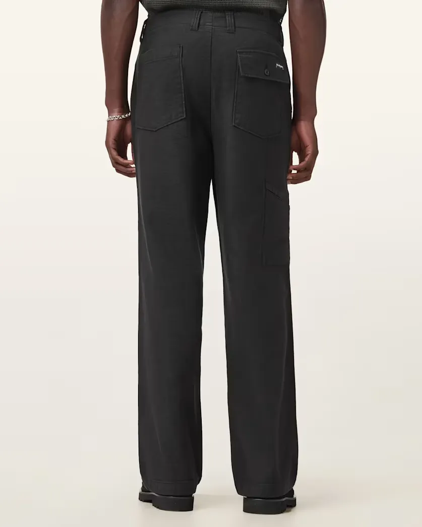 Logo Patch Straight-Leg Pants
