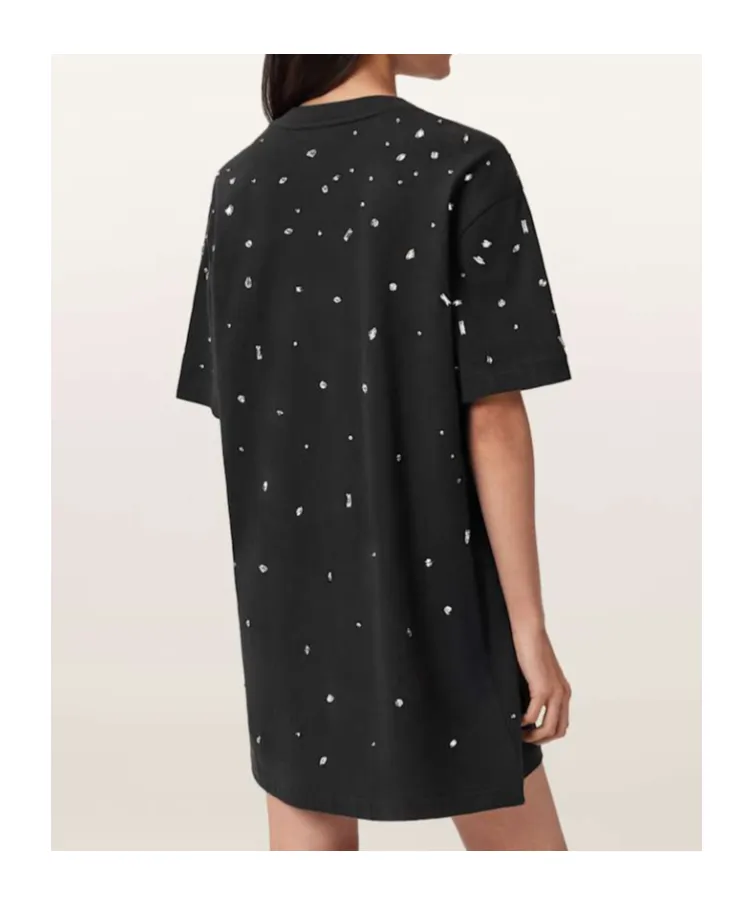 Drip Embellished T-Shirt Dress