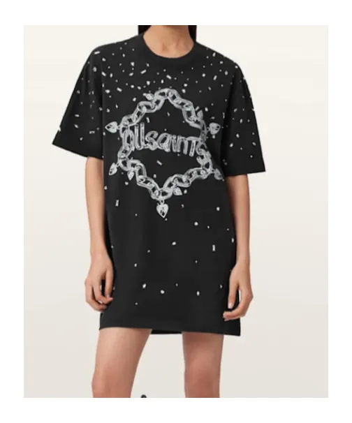 Drip Embellished T-Shirt Dress