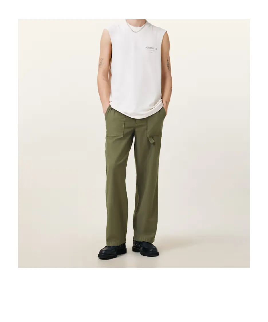 Logo Patch Straight-Leg Trousers