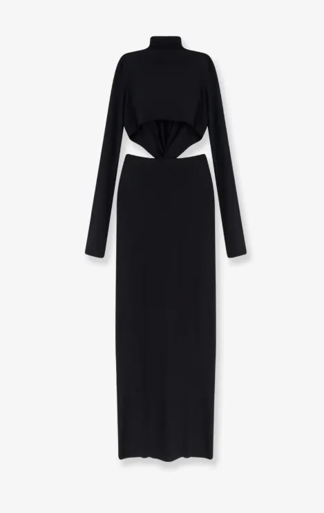 Lara Plunge Long-Sleeve Dress