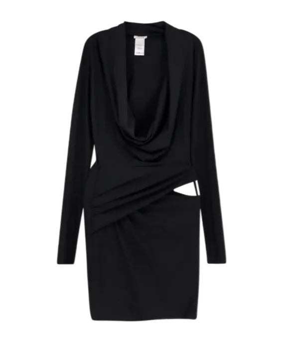Off-Shoulder Long-Sleeve Mini Dress