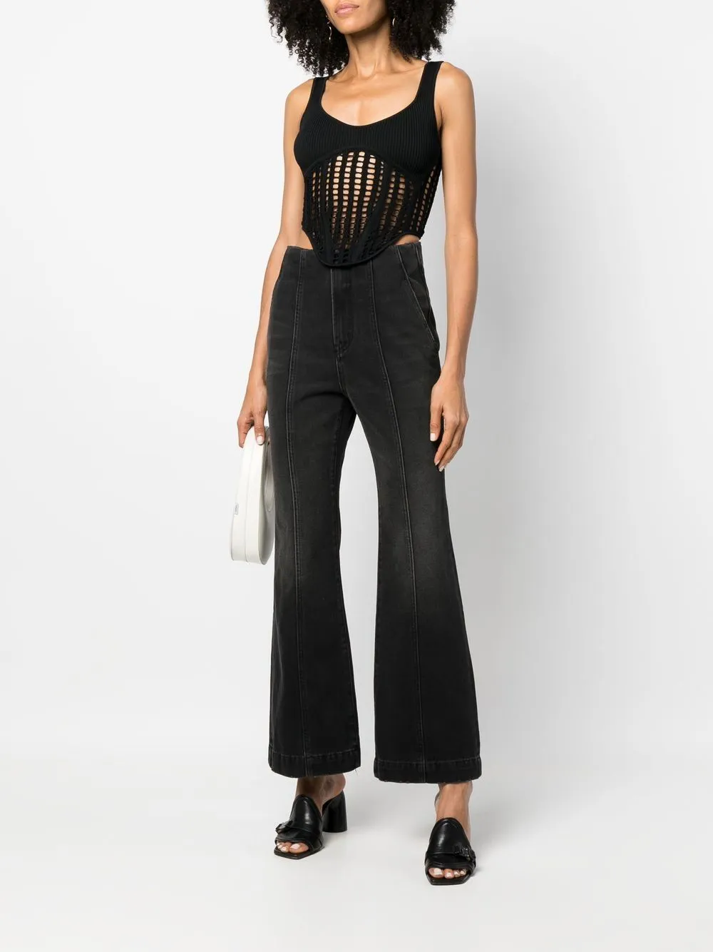 High-Waisted Flared Jeans