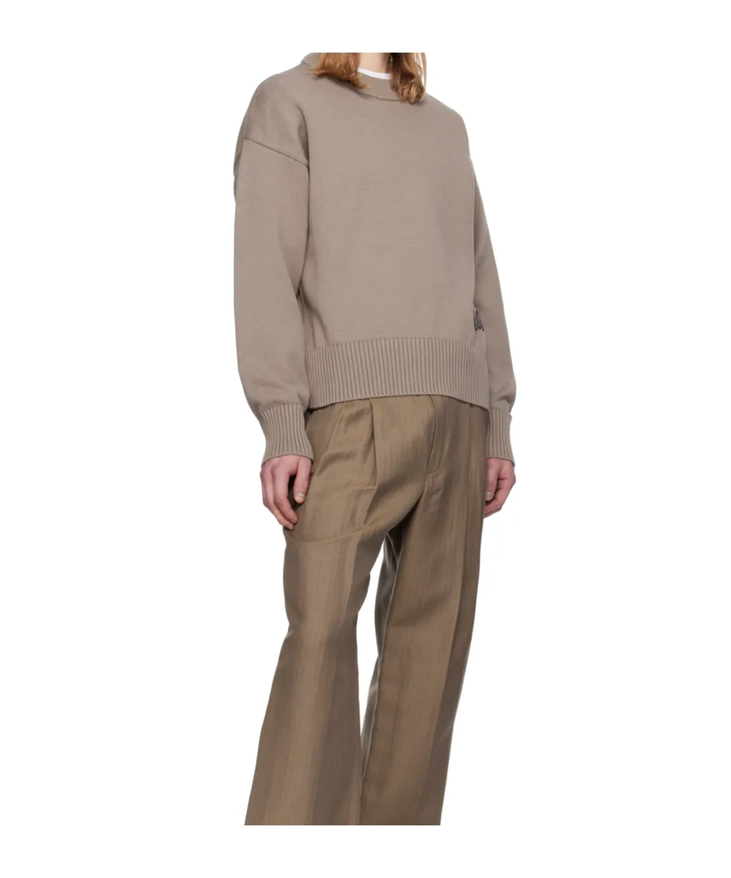 Logo Embroidered Crewneck Knitted Sweater