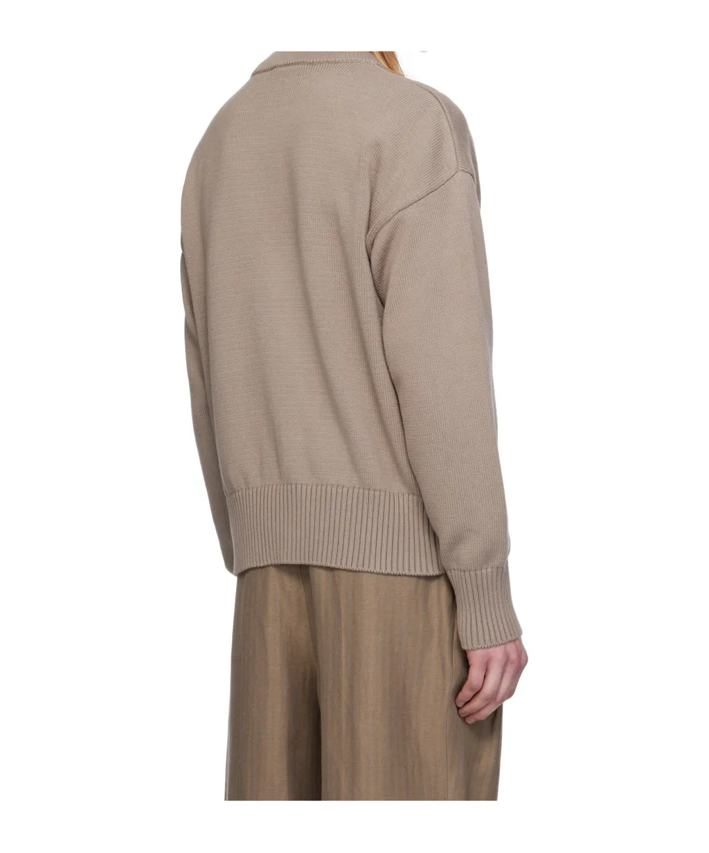 Logo Embroidered Crewneck Knitted Sweater