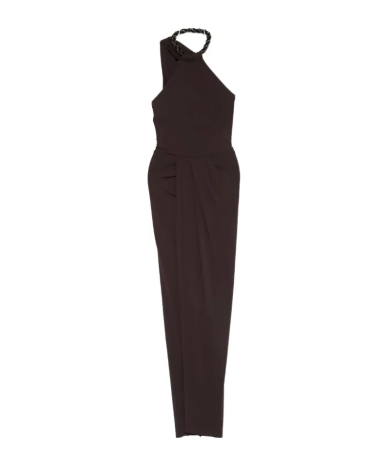 Embellished Halterneck Maxi Dress